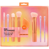 Real Techniques Level Up Brush + Sponge Set – 8-Piece Professional Makeup Kit
