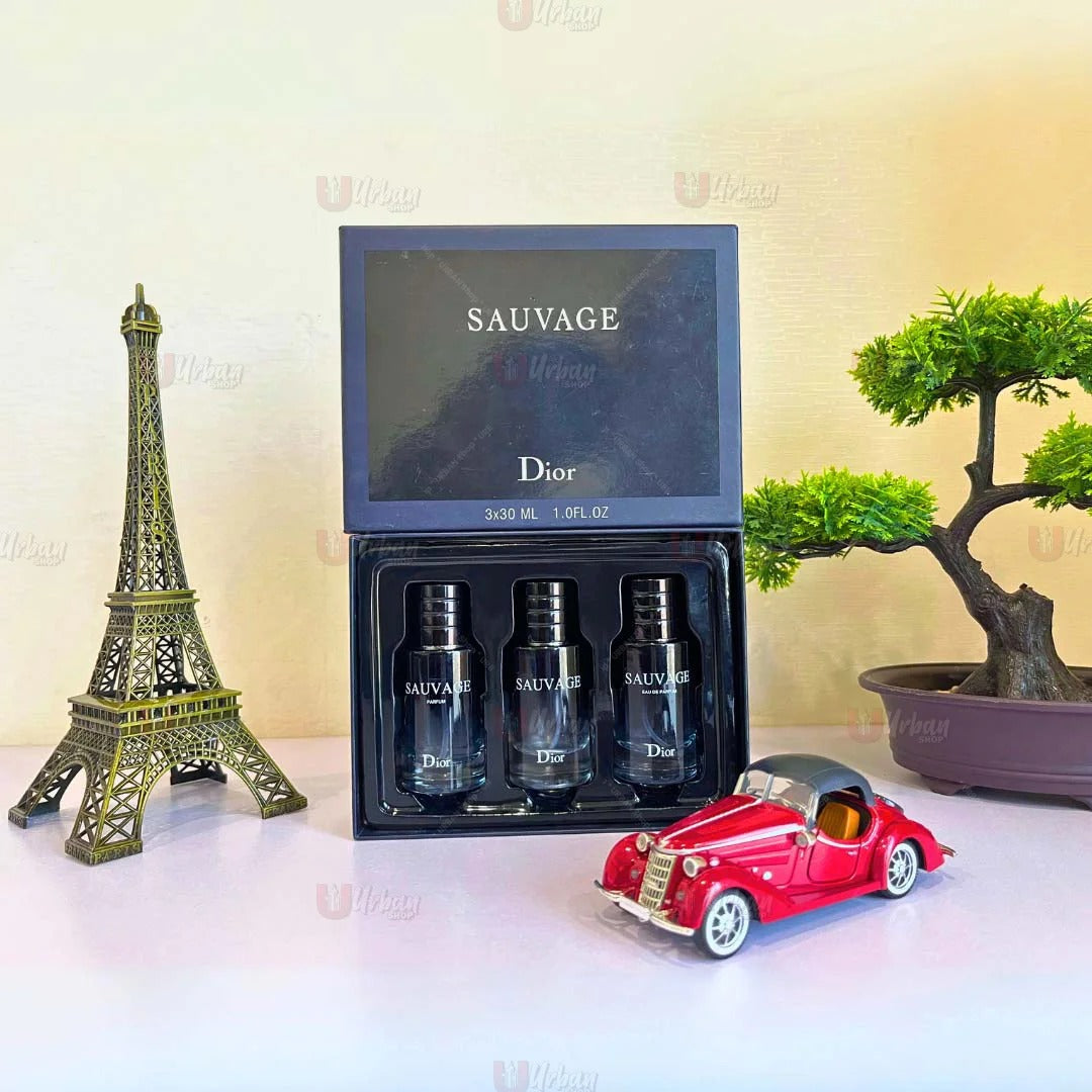 Dior Sauvage Men's Fragrance Gift Set - 3 x 30ml Travel Sprays